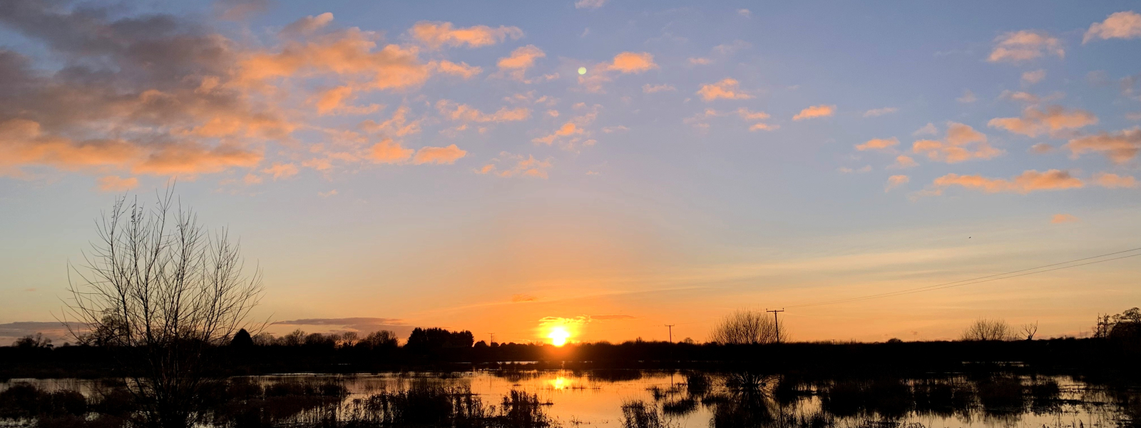 Sunset over wetlands